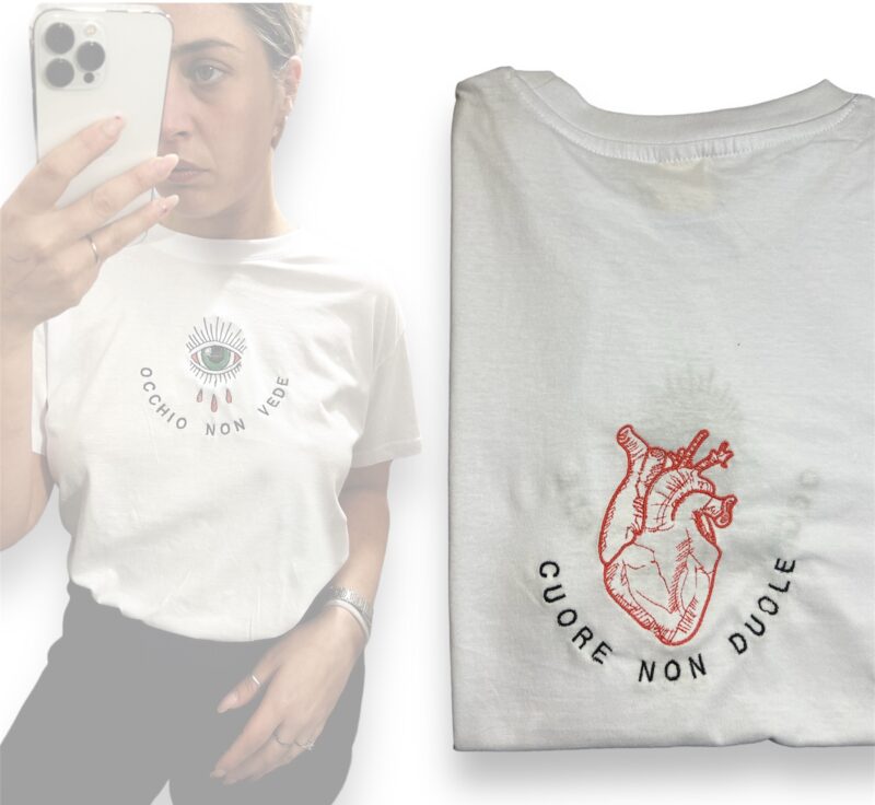 T-SHIRT OCCHIO NON VEDE CUORE NON DUOLE
