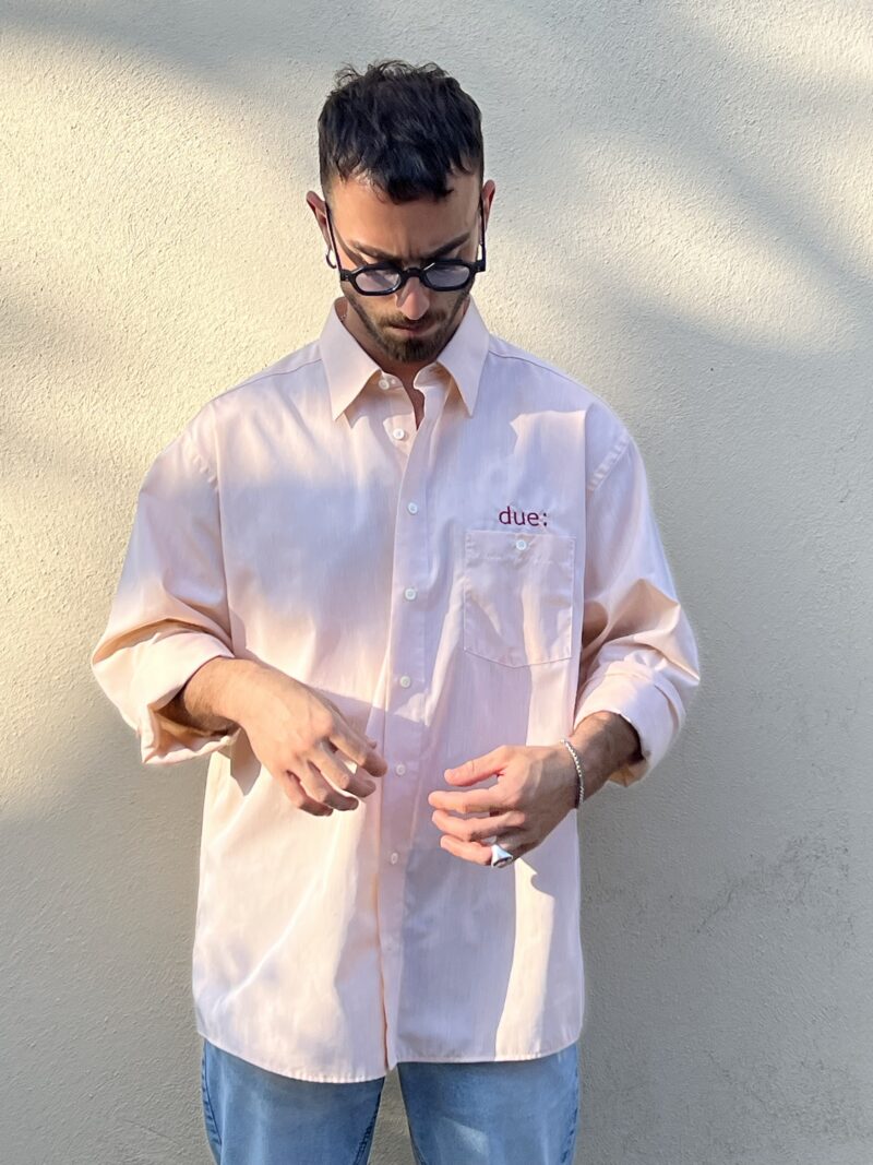 CAMICIA VINTAGE con ricamo ME NE SBATTO bordeaux