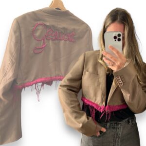 BLAZER VINTAGE GESUCRÌ CROP beige