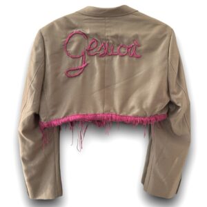 BLAZER VINTAGE GESUCRÌ CROP beige