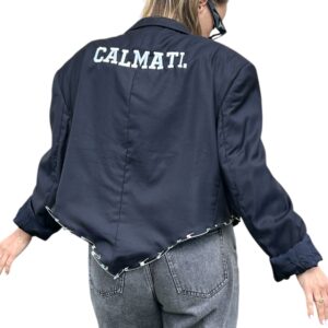 Blazer vintage blu notte con ricamo CALMATI.