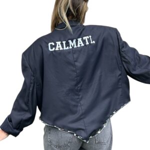 Blazer vintage blu notte con ricamo CALMATI.