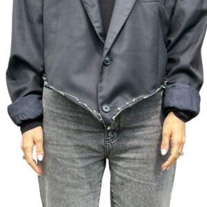 Blazer vintage blu notte con ricamo CALMATI.