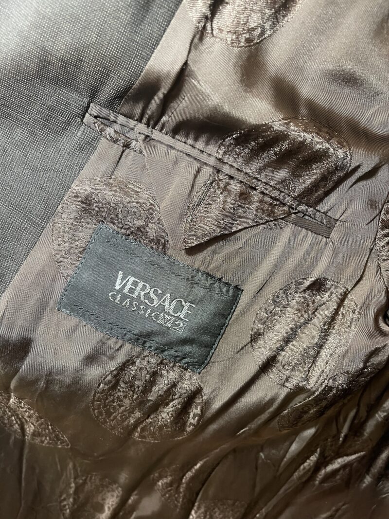 Blazer vintage Versace testa di moro, con ricamo: Non voglio soluzioni, voglio solo lamentarmi