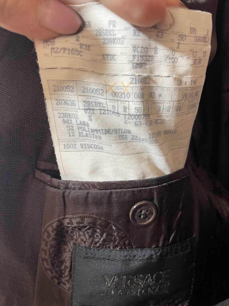 Blazer vintage Versace testa di moro, con ricamo: Non voglio soluzioni, voglio solo lamentarmi