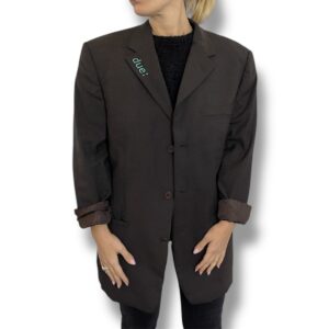 Blazer vintage Versace testa di moro, con ricamo: Non voglio soluzioni, voglio solo lamentarmi