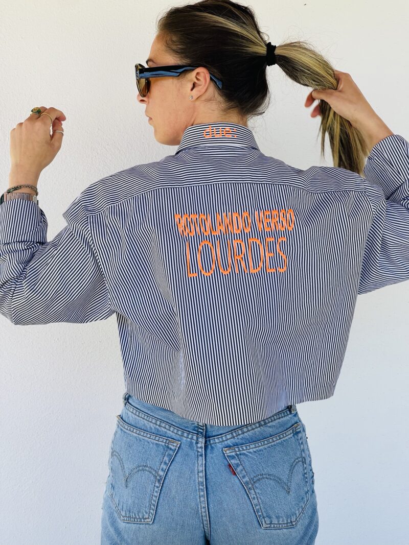 CAMICIA vintage ricamo ROTOLANDO VERSO LOURDES