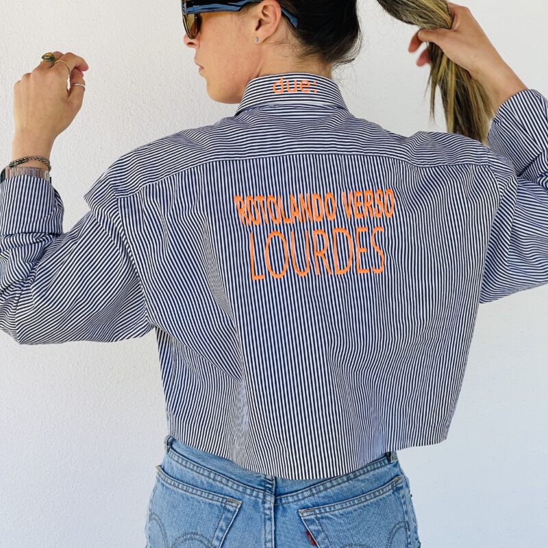 CAMICIA vintage ricamo ROTOLANDO VERSO LOURDES