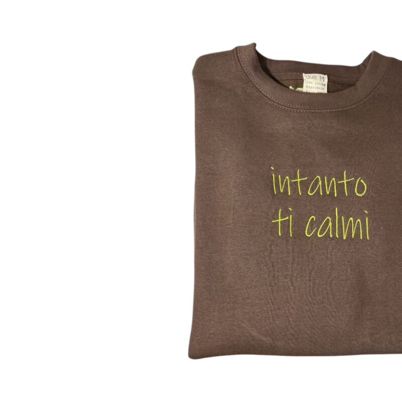 FELPA GIROCOLLO  CIOCCOLATO 
FACCIO FATICA o
INTANTO TI CALMI