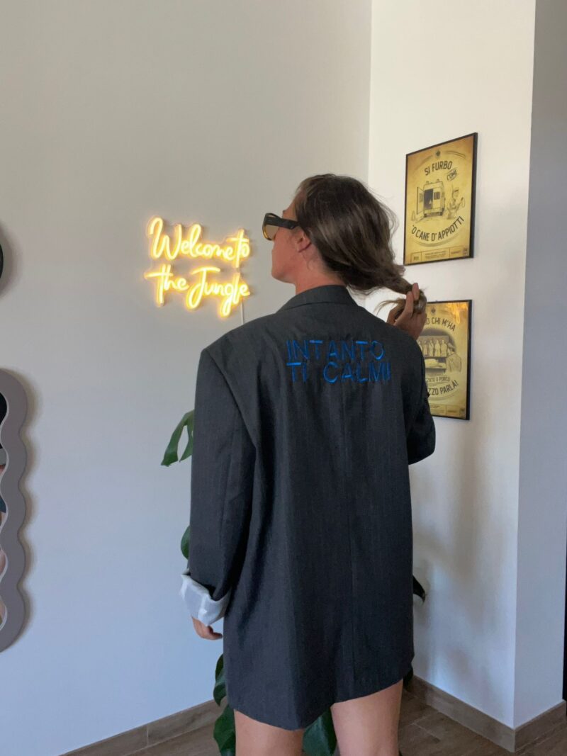 Blazer vintage INTANTO TI CALMI con frange BLU