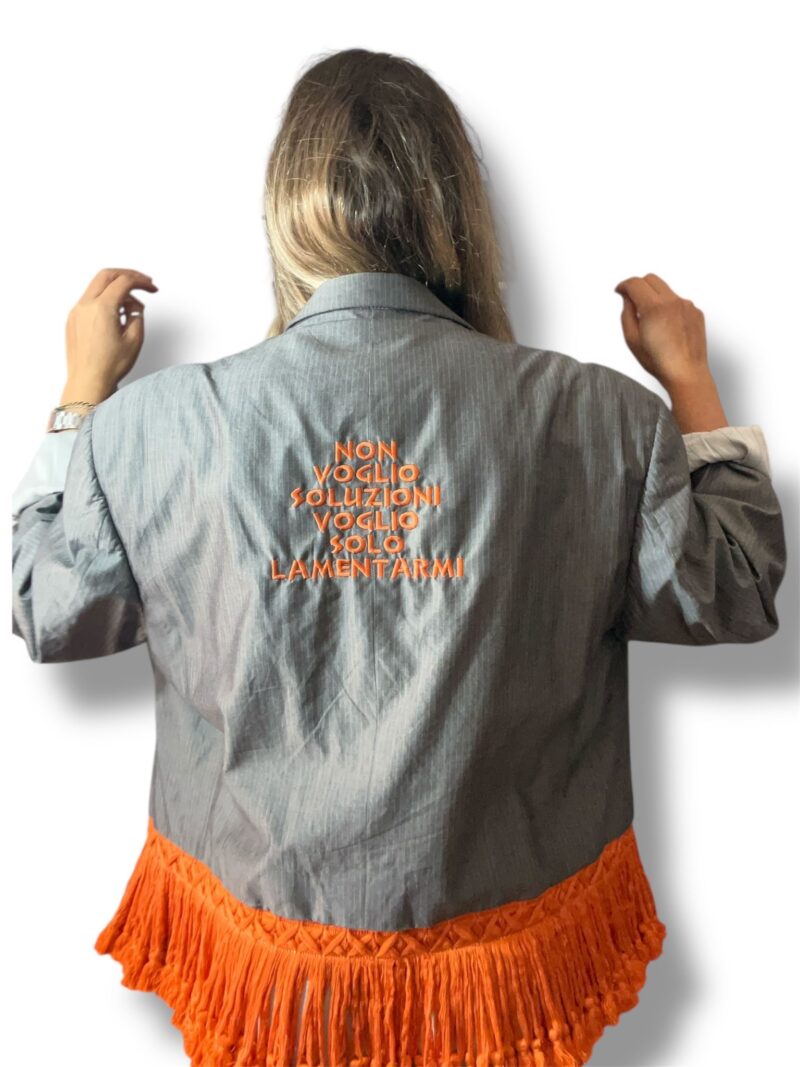 Blazer vintage con ricamo NON VOGLIO SOLUZIONI, VOGLIO SOLO LAMENTARMI