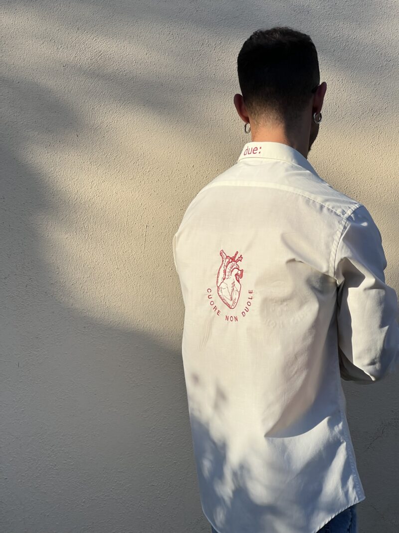 CAMICIA vintage ricamo OCCHIO NON VEDE CUORE NON DUOLE