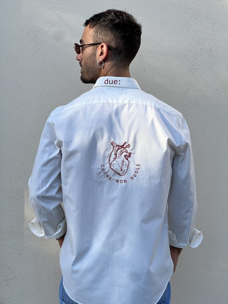 CAMICIA vintage ricamo OCCHIO NON VEDE CUORE NON DUOLE