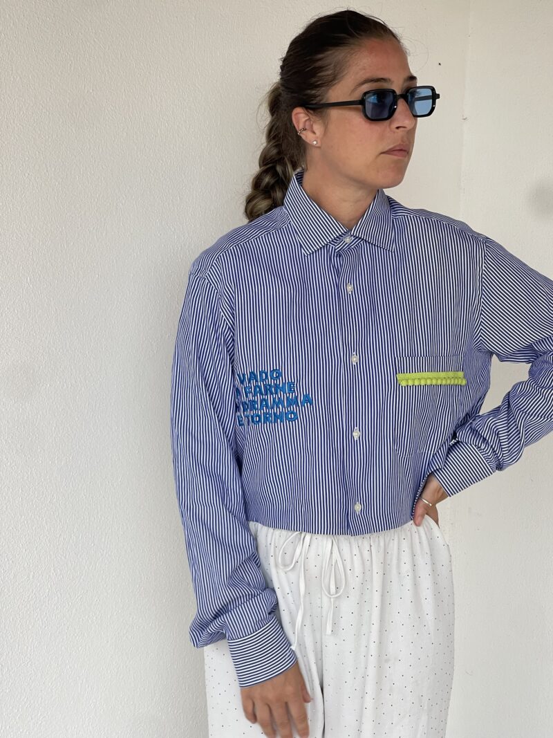 CAMICIA VINTAGE con ricamo VADO A FARNE UN DRAMMA E TORNO