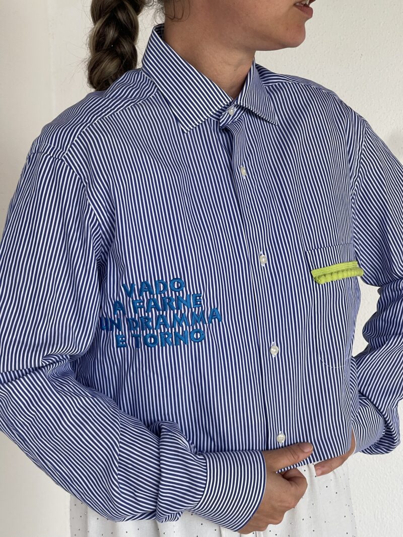 CAMICIA VINTAGE con ricamo VADO A FARNE UN DRAMMA E TORNO