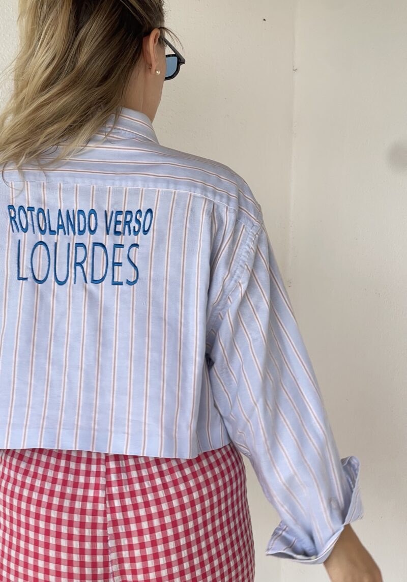 CAMICIA vintage ricamo ROTOLANDO VERSO LOURDES