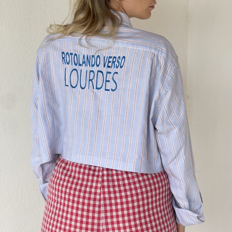 CAMICIA vintage ricamo ROTOLANDO VERSO LOURDES