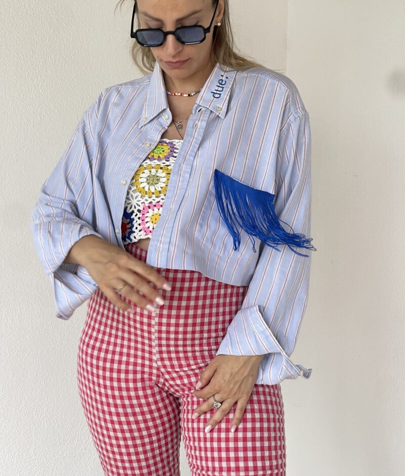 CAMICIA vintage ricamo ROTOLANDO VERSO LOURDES