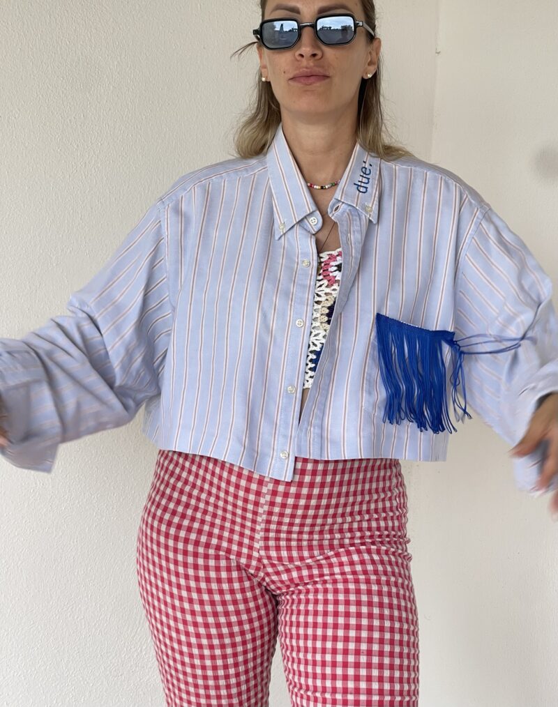 CAMICIA vintage ricamo ROTOLANDO VERSO LOURDES